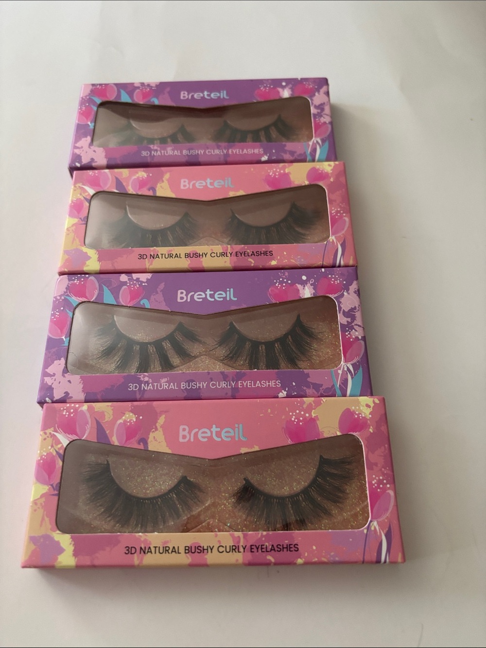 3D Natural Bushy Curly False Eyelashes - Black